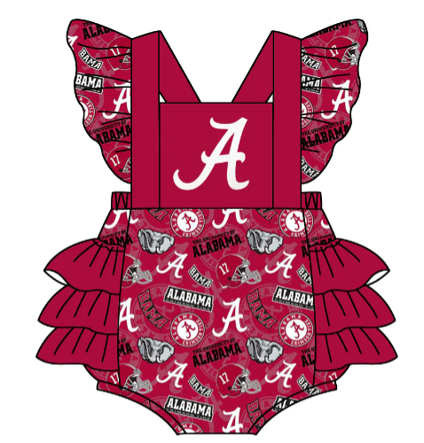 CUSTOM MOQ3 Alabama football team girl romper (-(before 10th May --NO MOQ ))(