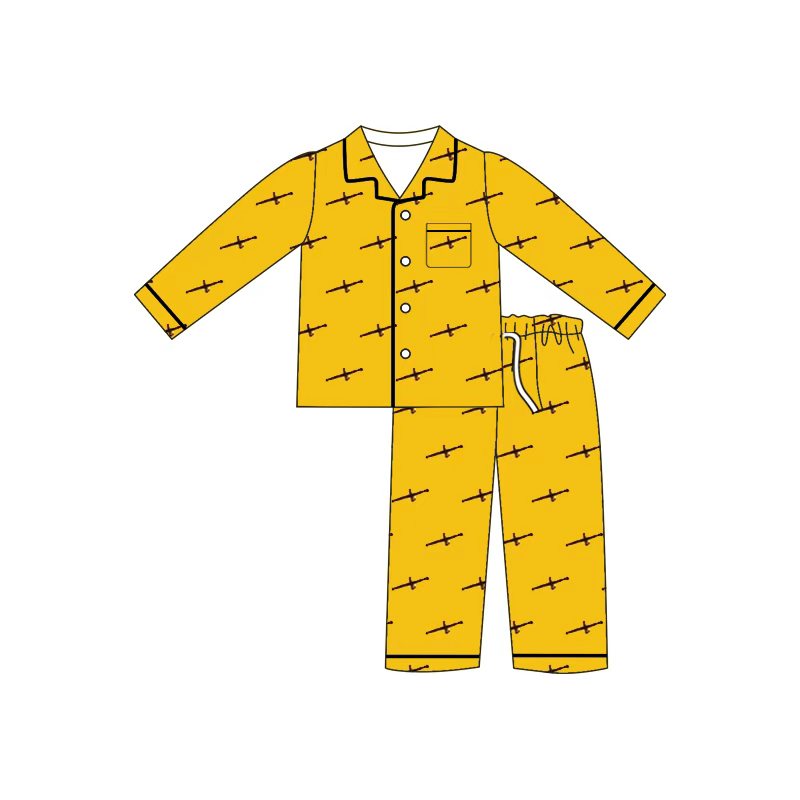 MOQ5 CUSTOM ARROW LOGOALL OVER silk milk pajamas boy outfit