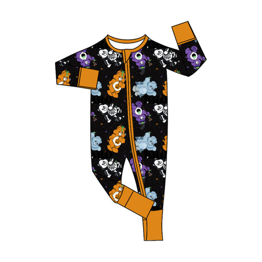 CUSTOM moq8  Bamboo 01 bear halloween   boy western romper 202508 sibling