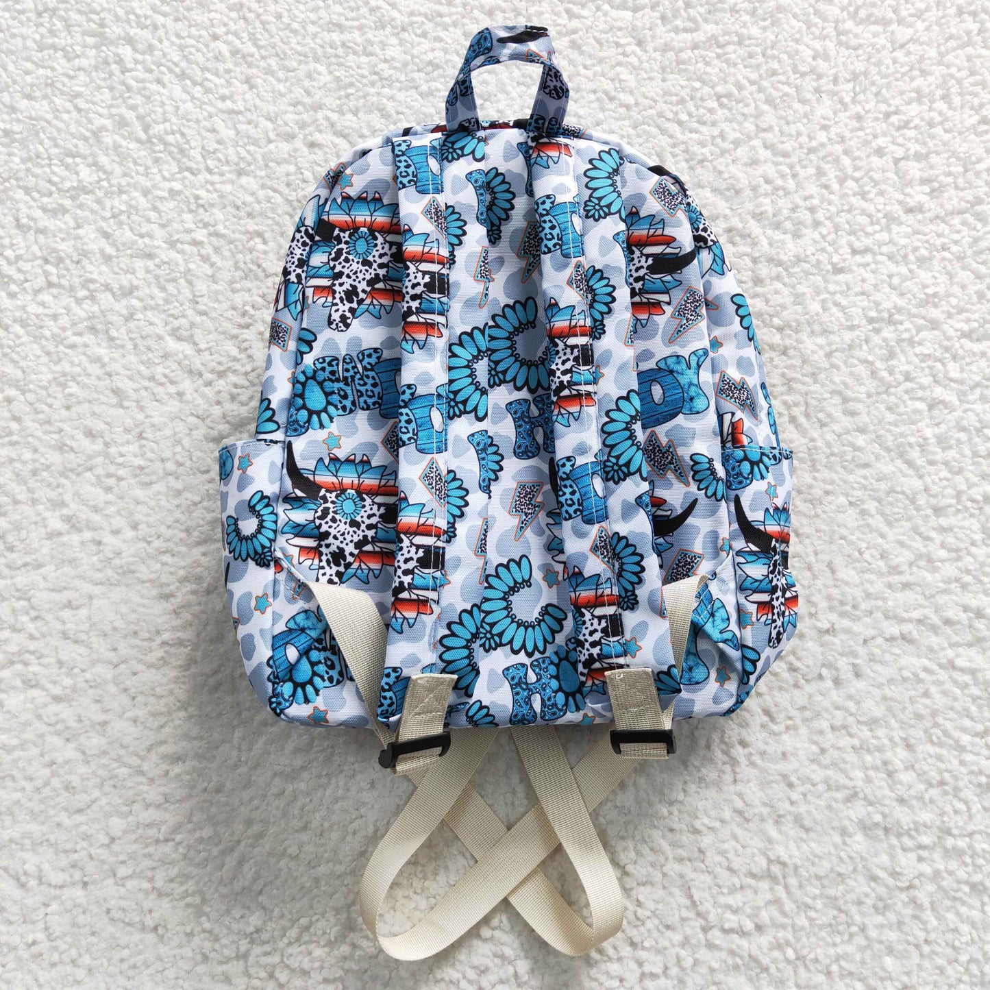 BA0076 10*13.9*4 inches western blue backpack bag 20230520 RTS