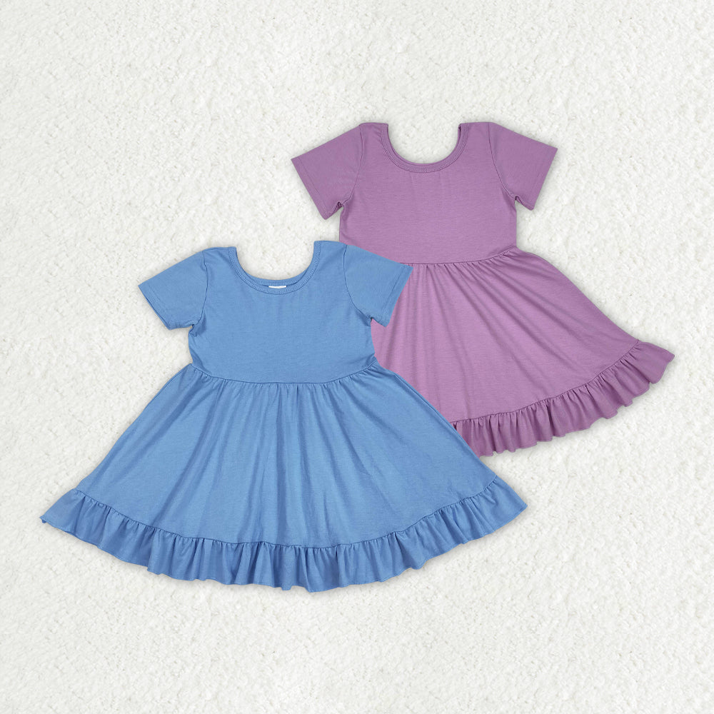 GSD1917 pink cotton short sleeves girl dress 202502 RTS