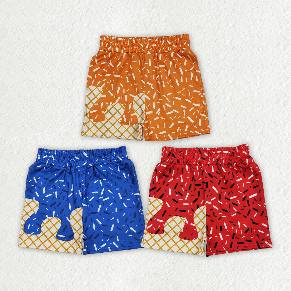 SS0637 red boy splatter ice cream drip shorts 202508 RTS