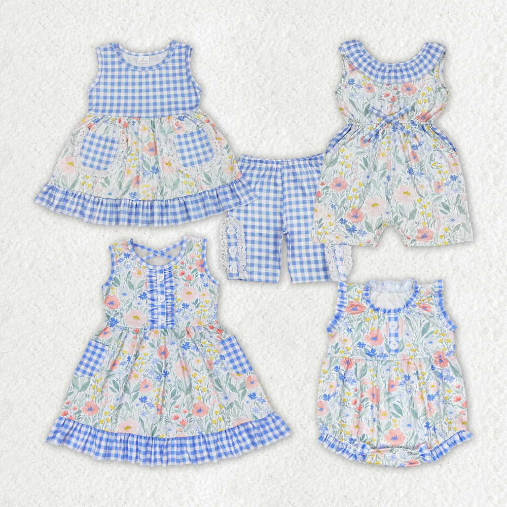 GSSO0908 RTS summer flower capris girl outfit 202405 RTS sibling
