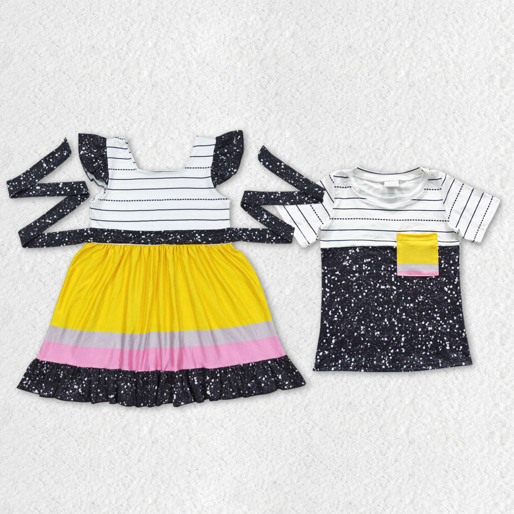 BT0235 Back to school stripe top tee girl boy t-shirt top 20230628