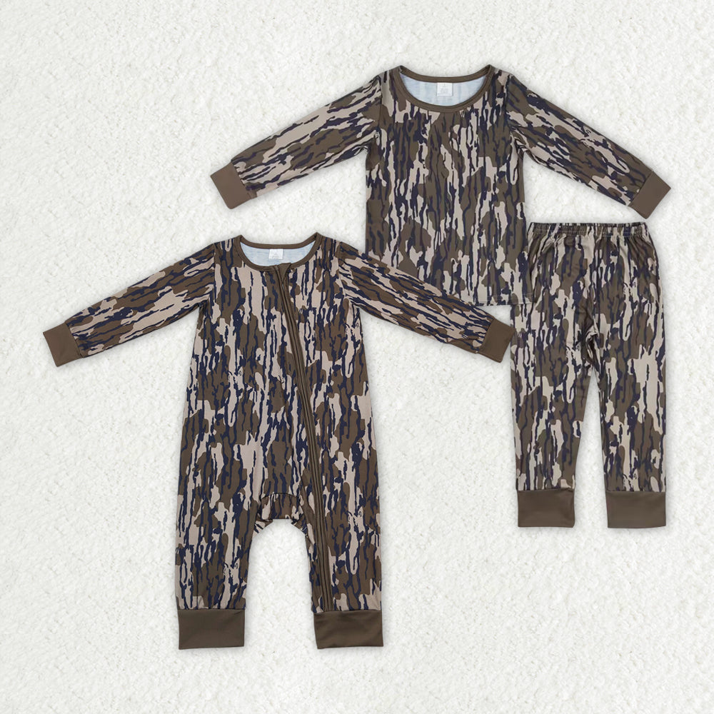 Camo sibling LR1452 boy romper RTS Free shipping order $100+