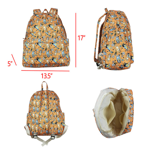 BA0213 blue cartoon dog backpack bag 10*13.9*4 inches 202407 RTS 13*5*17inches