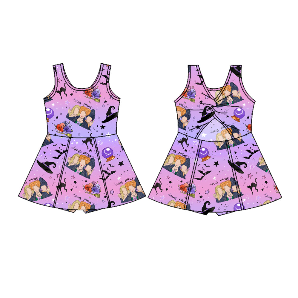 MOQ5 Custom Hocus pocus witches Halloween Yoga girl dress 2025