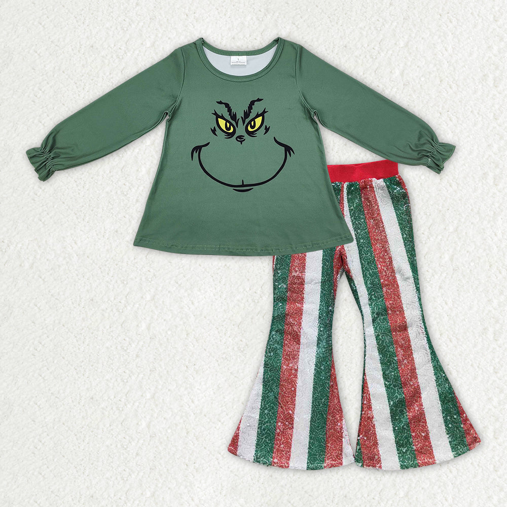 GSPO 组合 Christmas grinch Western sequin girl outfit 202411 RTS