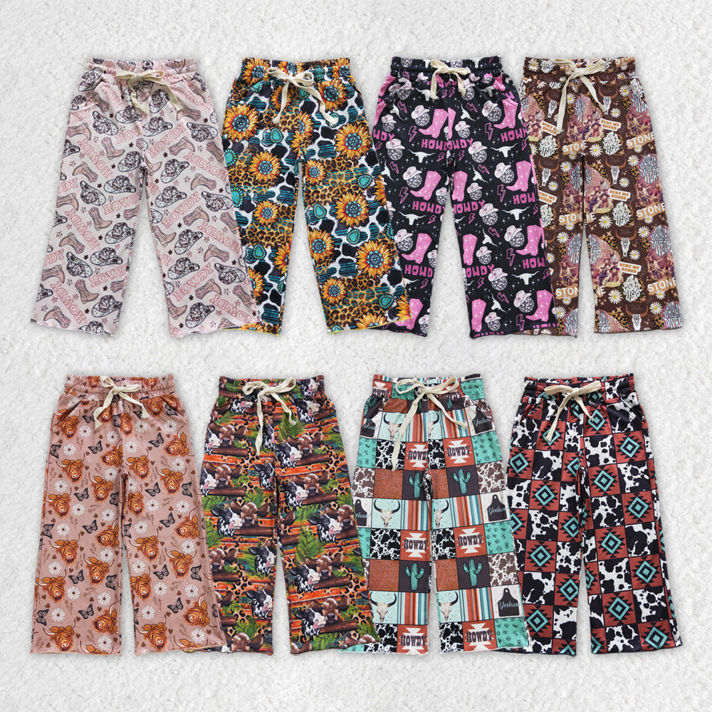 P0141 western flowers girl long pants 20230530
