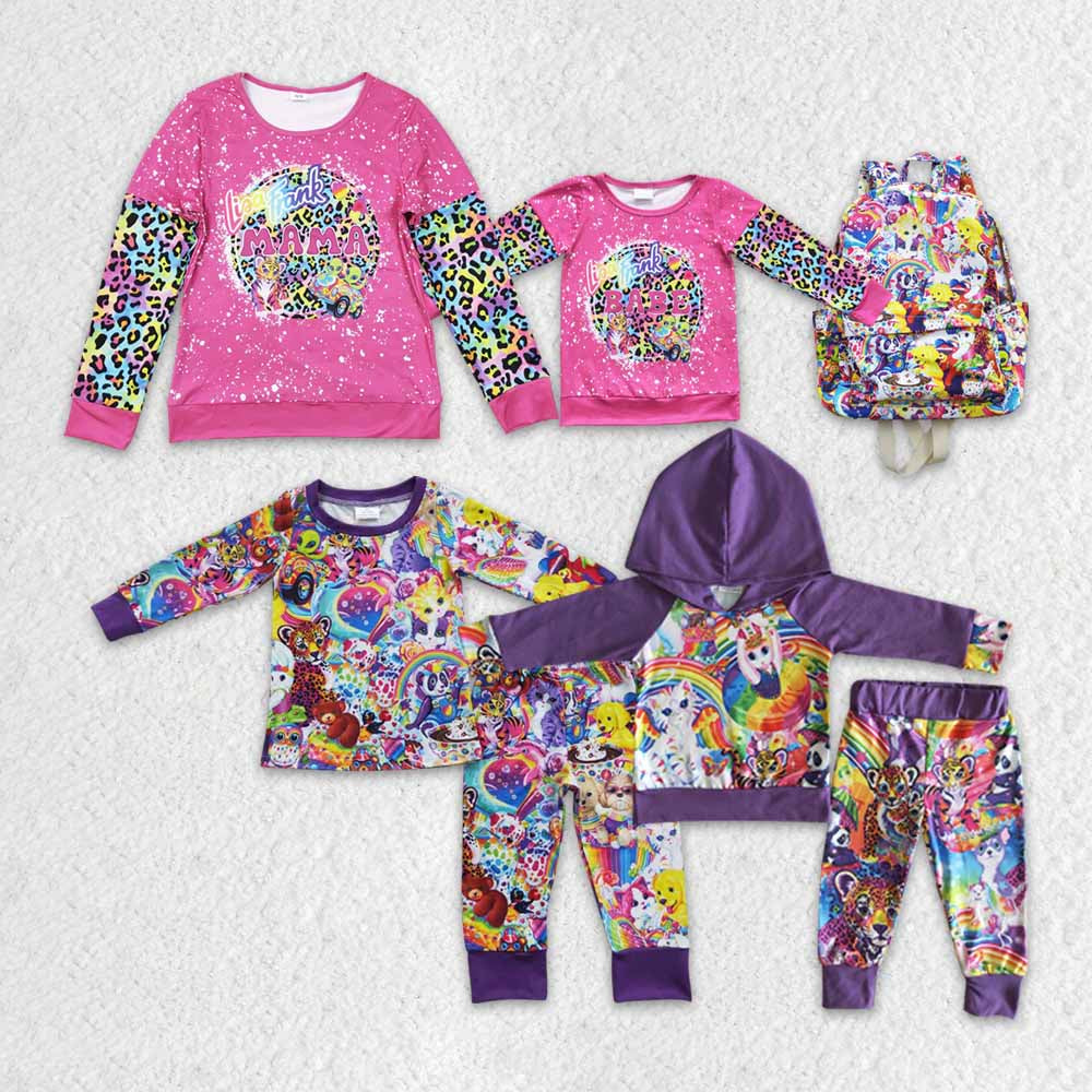 GT0092 adult mama & kids cartoon cat love valentina sweater adult top pullover 20230615 RTS