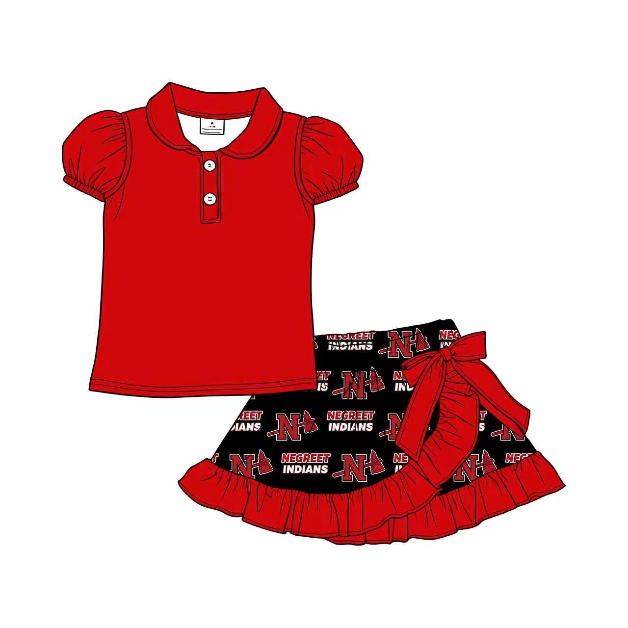CUSTOM MOQ8 Many Tigers red Skort Set - cotton shirt girl outfit Skirt 202603