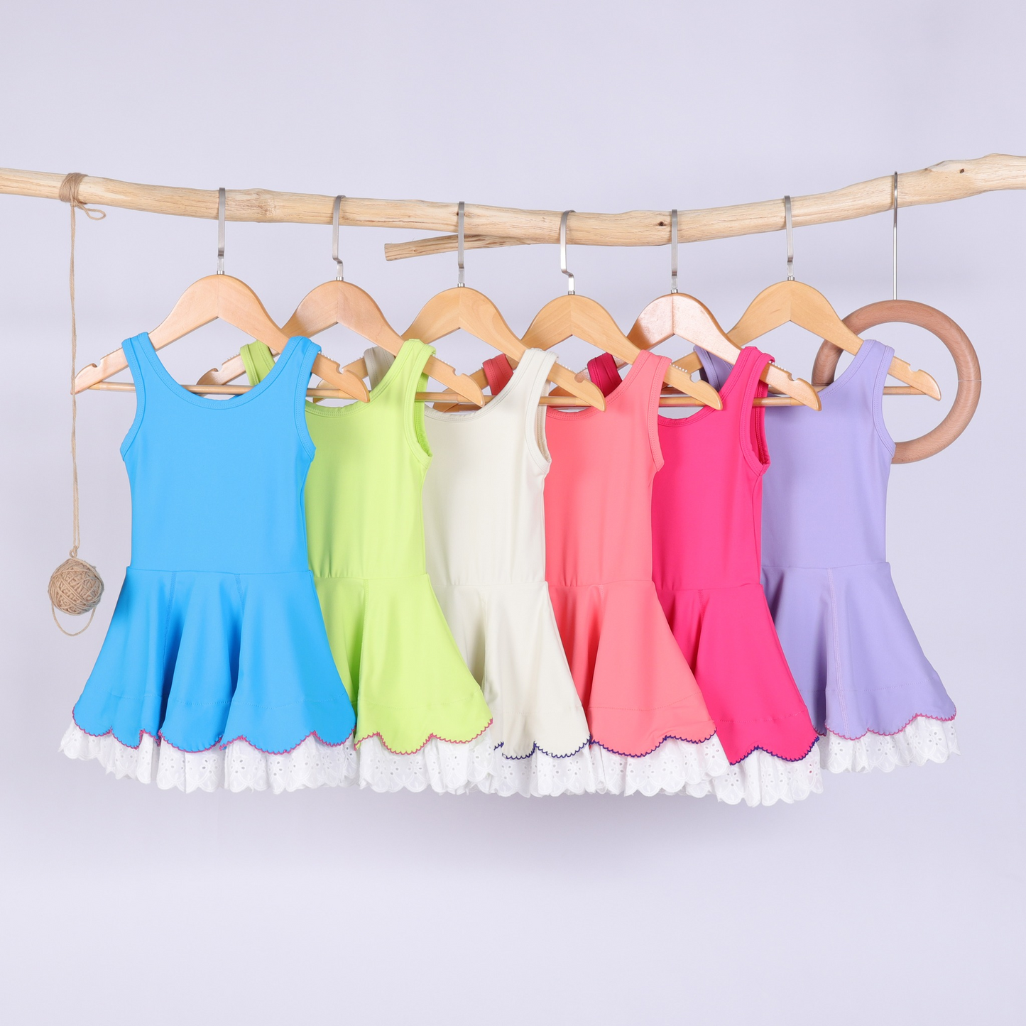 GSD2680 blue solid color yoga girl dress 202509  RTS