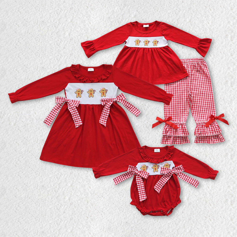 GLD0218 Christmas gingersnap short sleeve red girl dress 20230727 RTS