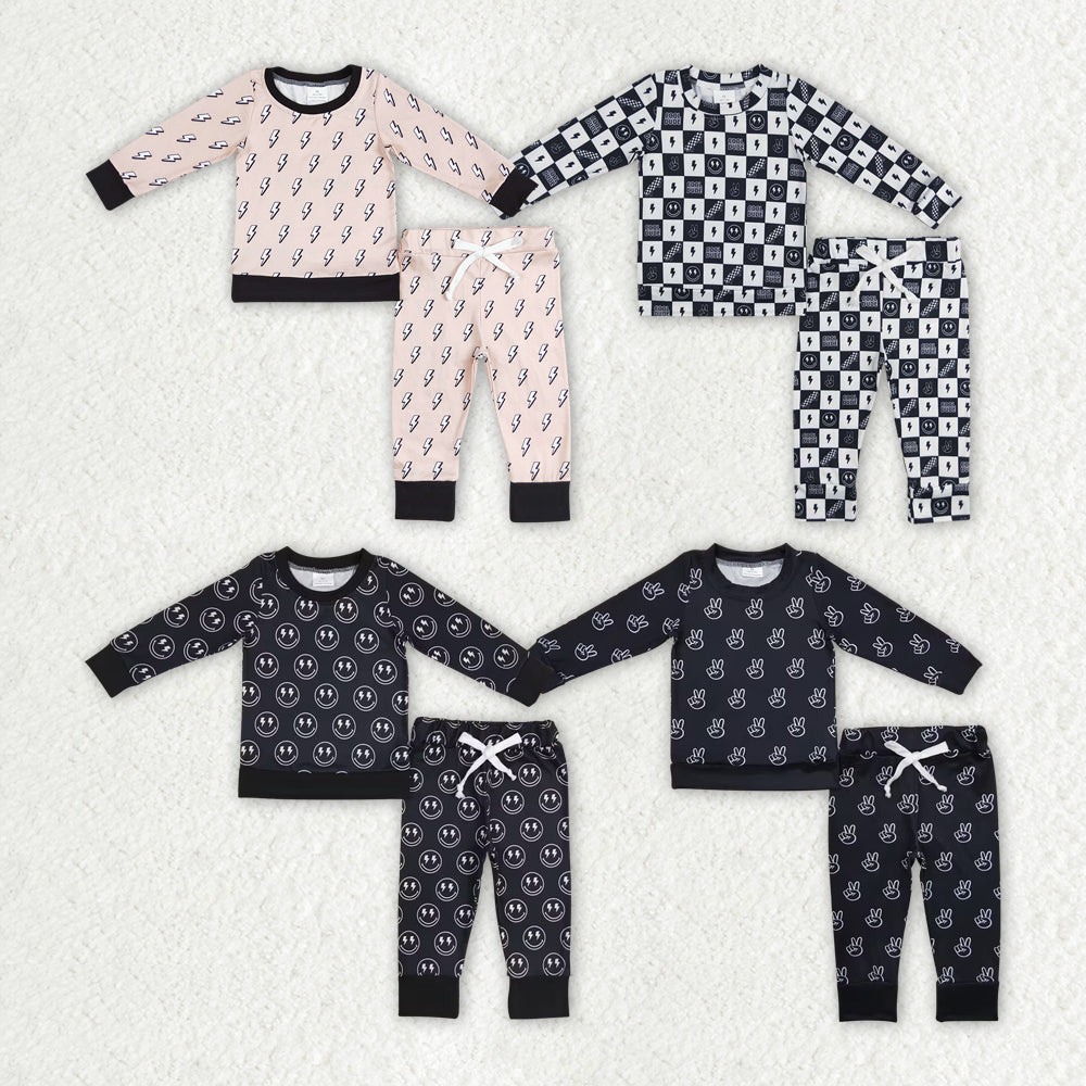 checkerboard sibling BLP0786 long sleeve children boy outfit pajamas 202409 rts