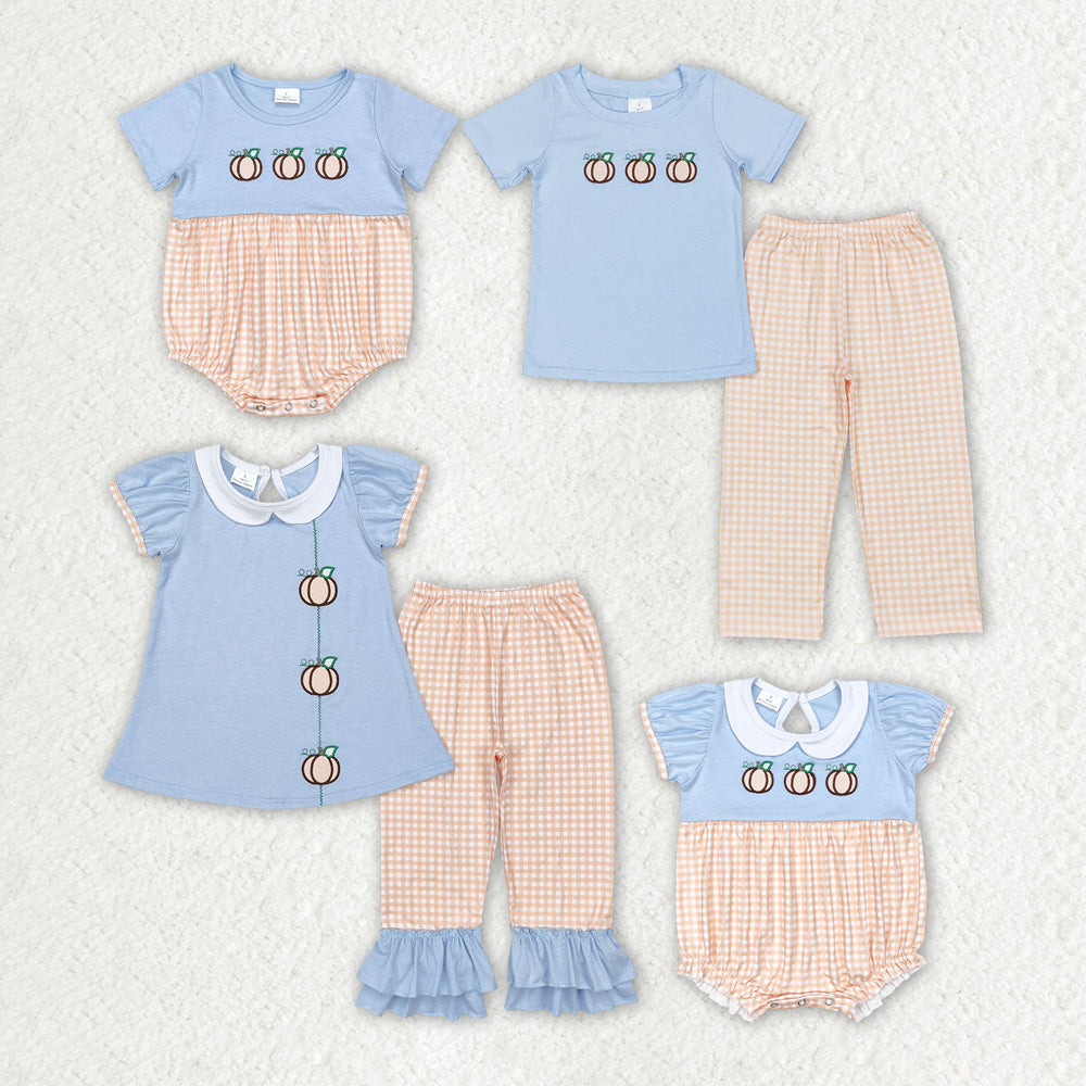GSPO1534 embroidery girl pumpkin outfit 202407 RTS SIBLING