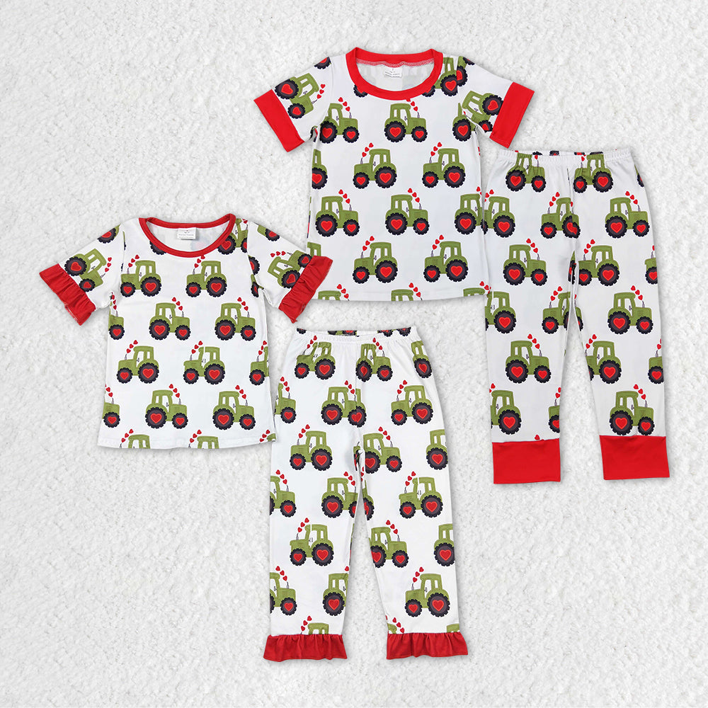 BSPO0200 western tractor short sleeve boy pajamas outfit RTS 20231107
