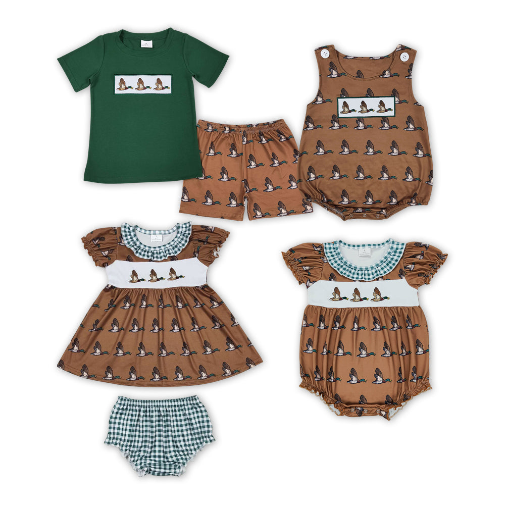 BSSO0735 embroidery duck summer boy outfit 202405 RTS sibling