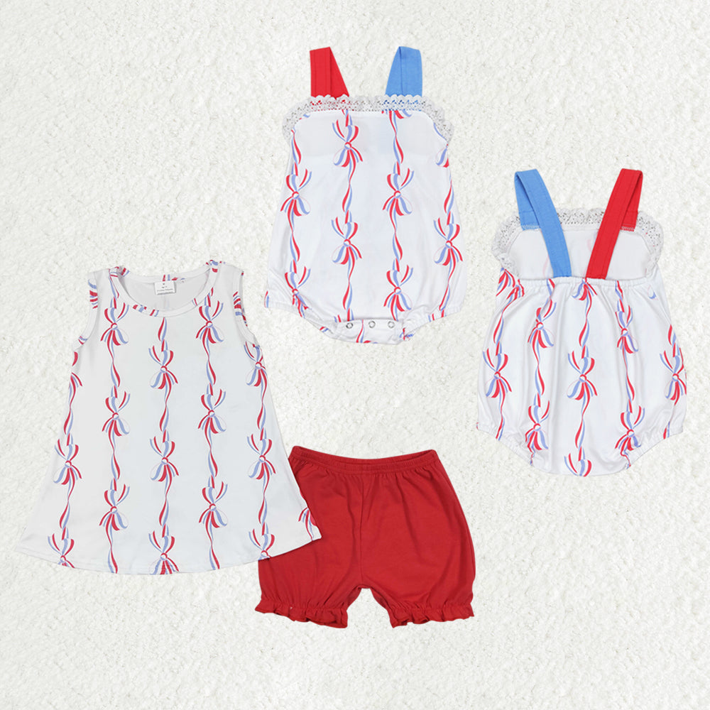 GSD1274 july 4th girl short sleeves girl dress RTS 202405 sibling