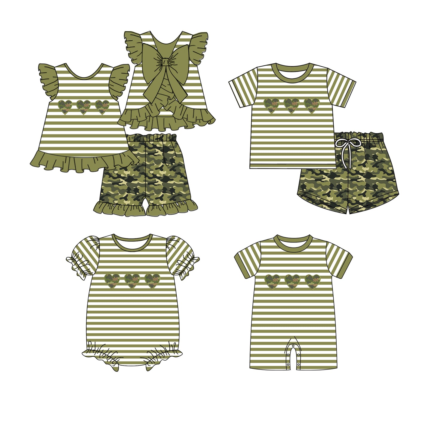 SR0992 western camo love girl romper 202401 preorder