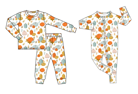 LR1039 Halloween pumpkin girl boy romper 202405 preorder(