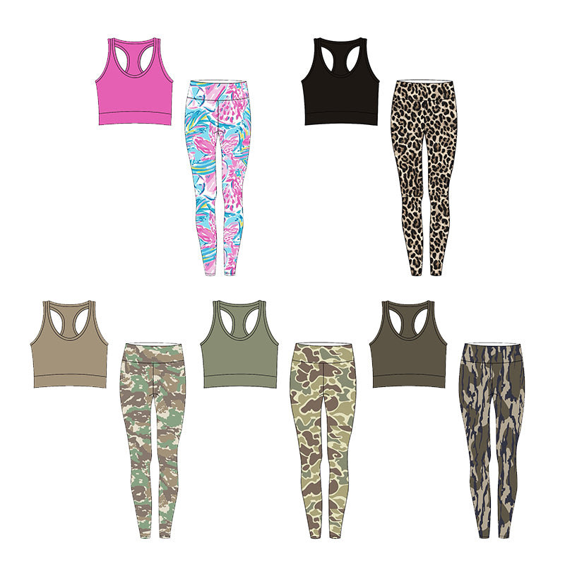 GSPO1665 camo adult women yoga clothes polyester XS S M L XL  Sibling RTS  Free shipping order $100+