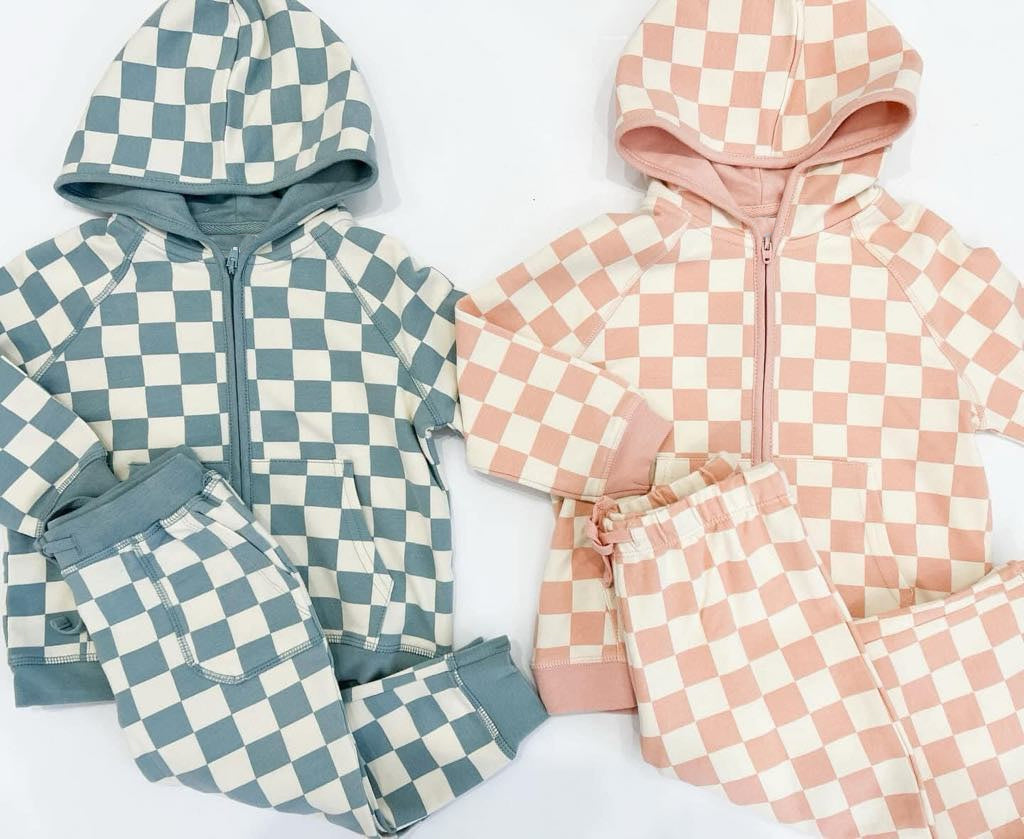 BLP0951 long sleeve western checkerboad boy hoodie top coat pullover 202411 rRTS