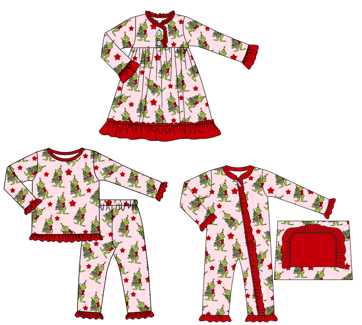 GLD1236 Ginch Christmas girl dress 202509 RTS