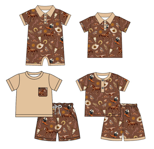 SR3075 western boy summer romper 202504  preorder