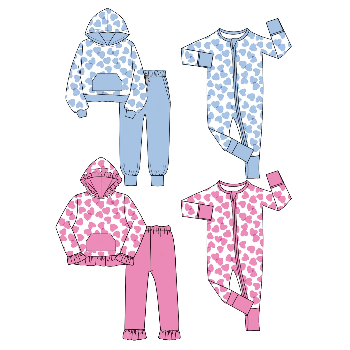 LR3297 love blue pocket Valentine's Day boy romper 202608 preorder