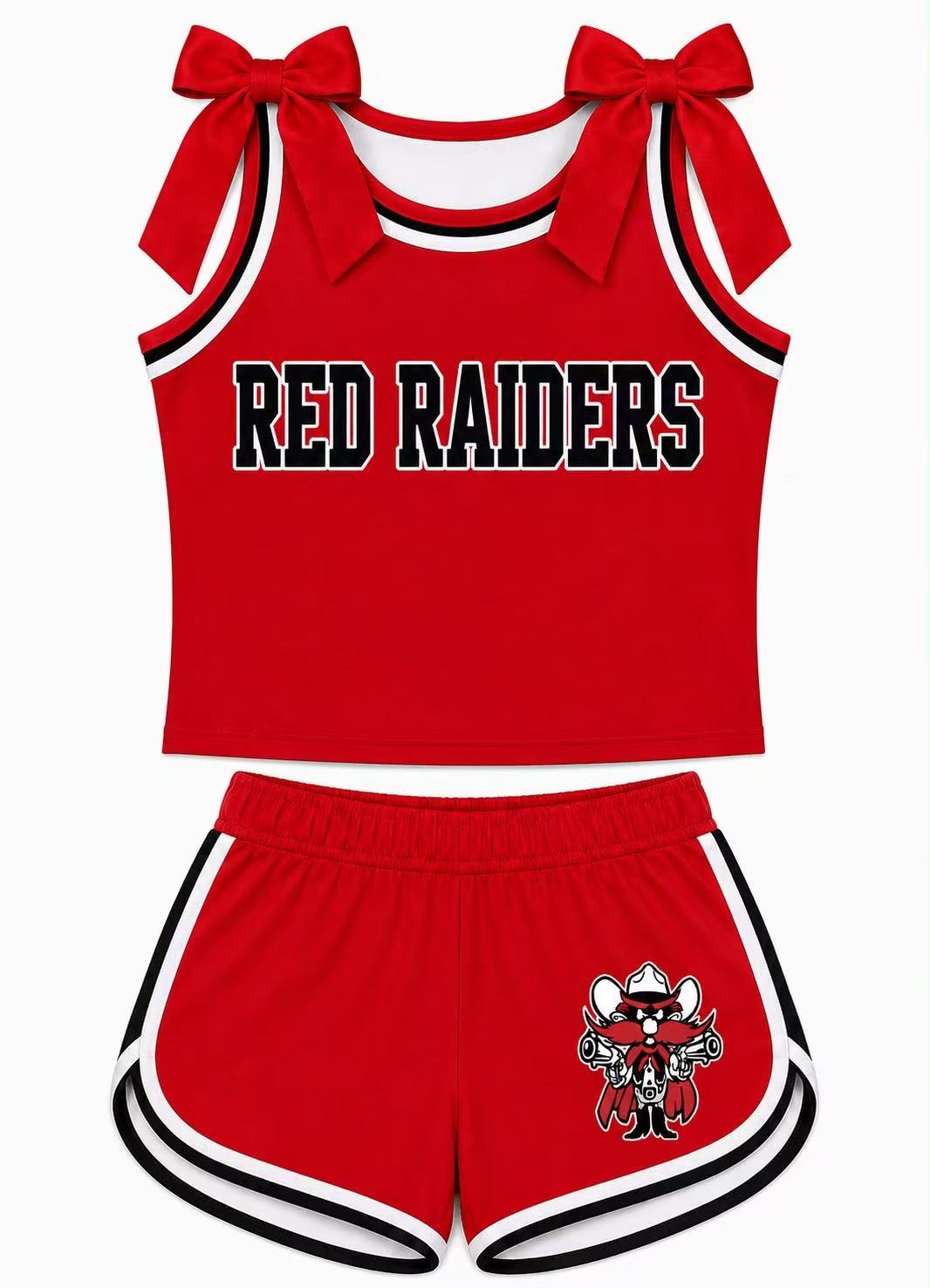 CUSTOM moq5 yoga sports RED RAIDERS BOW ANTON BULLDOGS girl outfit shorts 202607