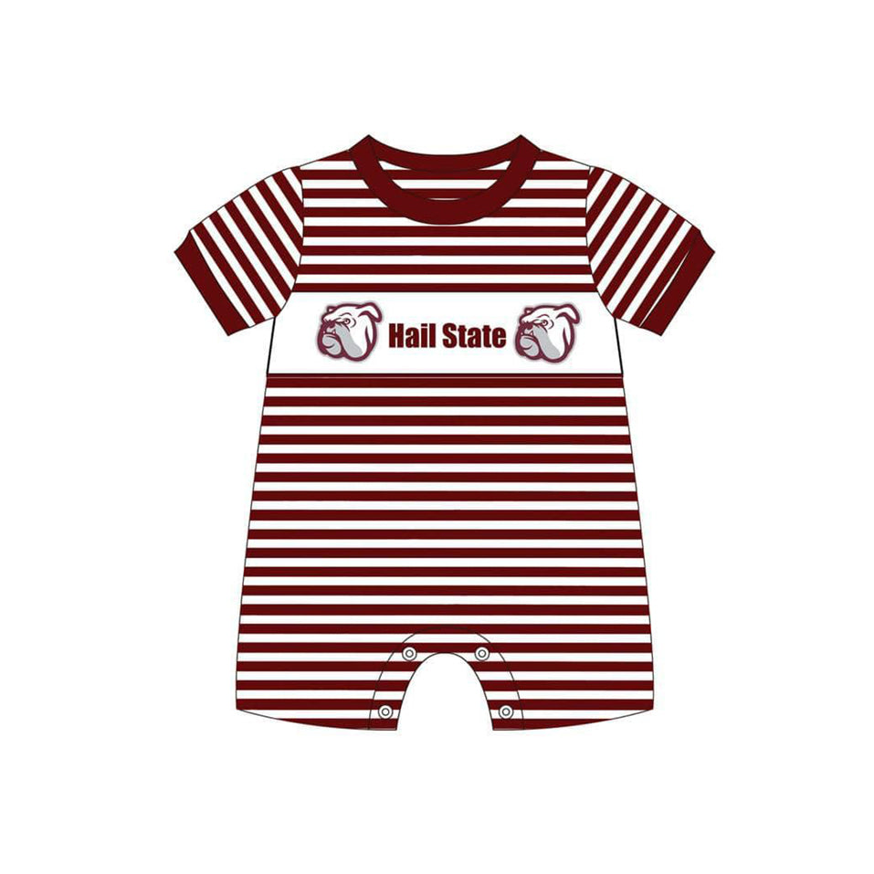 Hail State CUSTOM MOQ3 football team girl romper (-(before 10th May --NO MOQ ))(