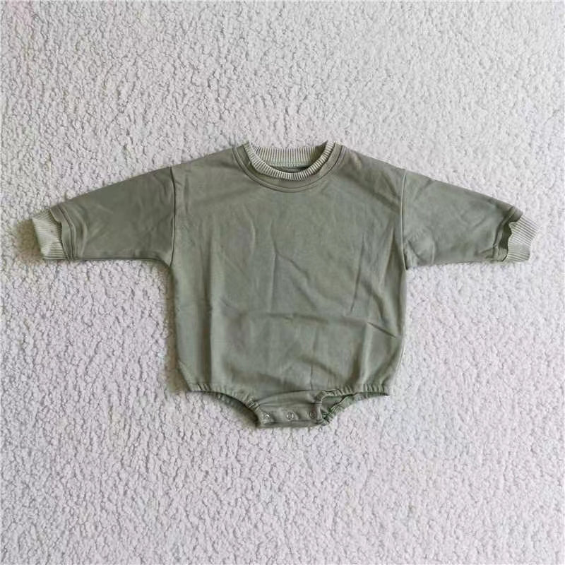 LR0218 RTS cotton Green sweater boy long sleeve romper 20230819