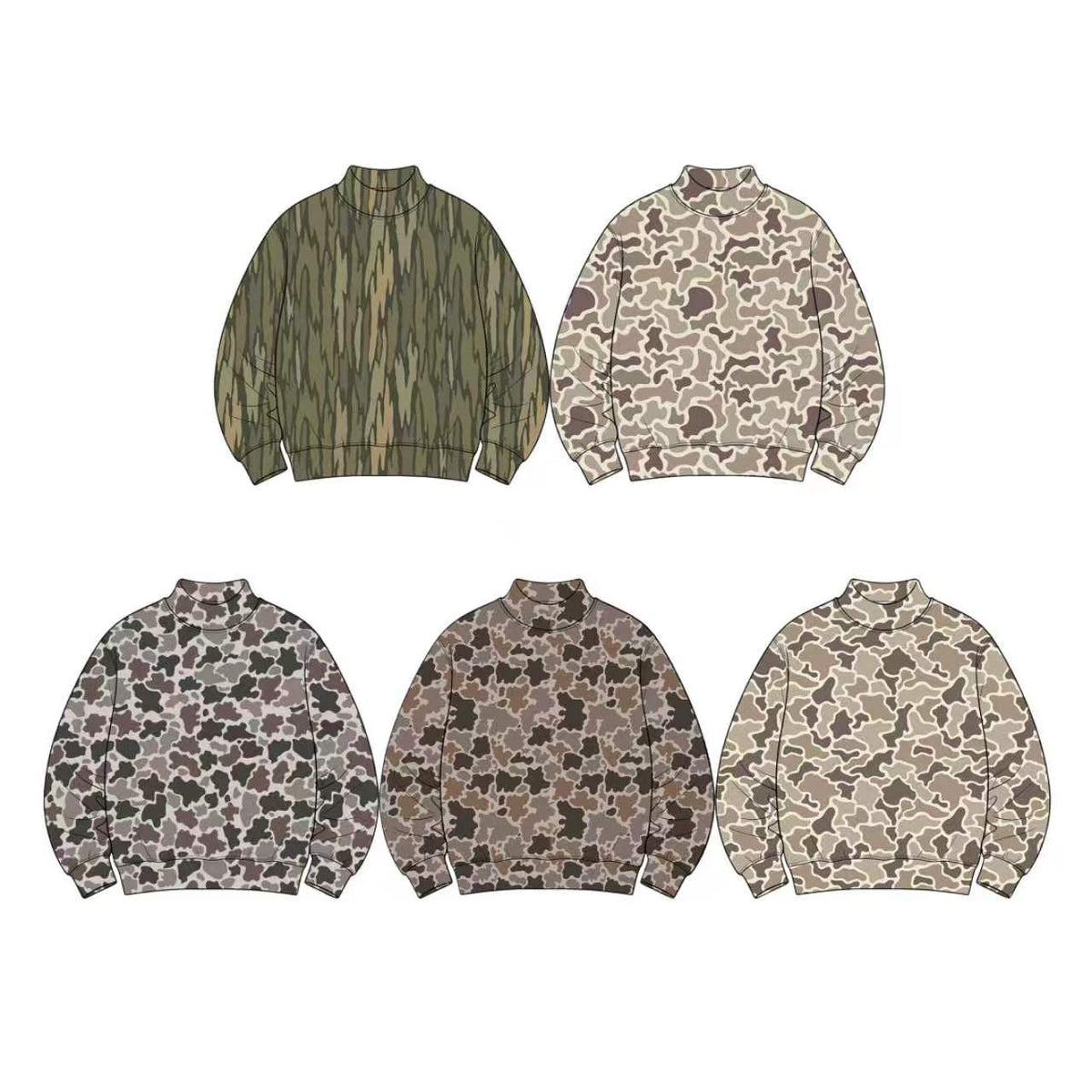 Preorder GT1908 Brown Camo Leopard Print Yoga Pullover for Women Stretch Mock Neck Long Sleeve Active Top