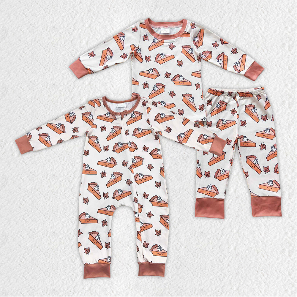 LR0353 RTS Christmas western cake leaves long sleeve summer girl boys romper 20230819