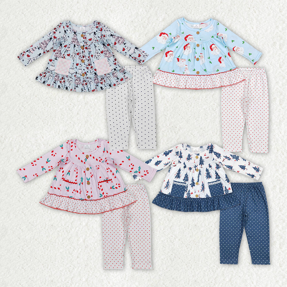 GLP0988 RTS Christmas tree outfit preorder long sleeve girl outfit 202407 RTS sibling