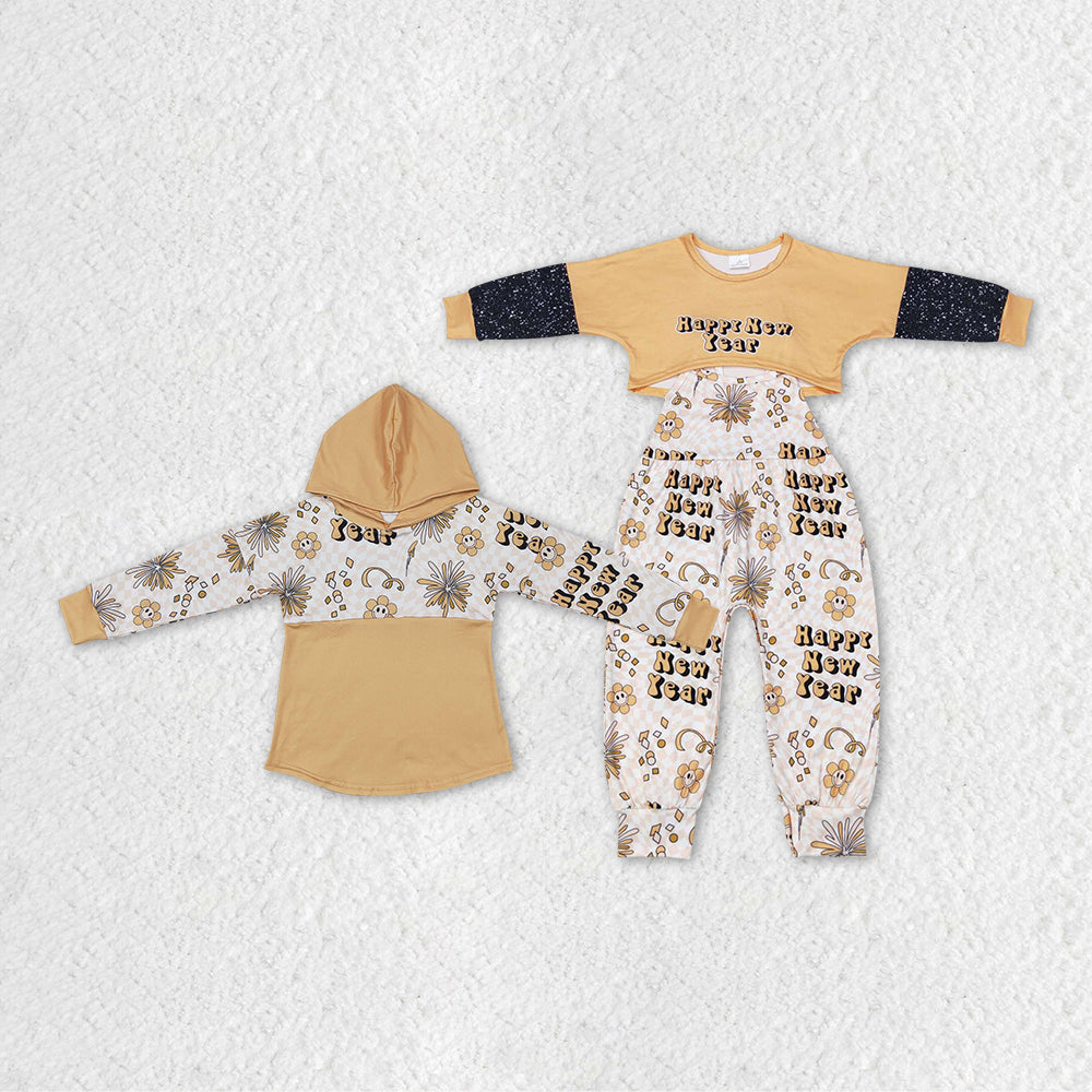 GLP0917 Happy new year overall Long Sleeve jumpsuit Girl outfit 20231018 RTS