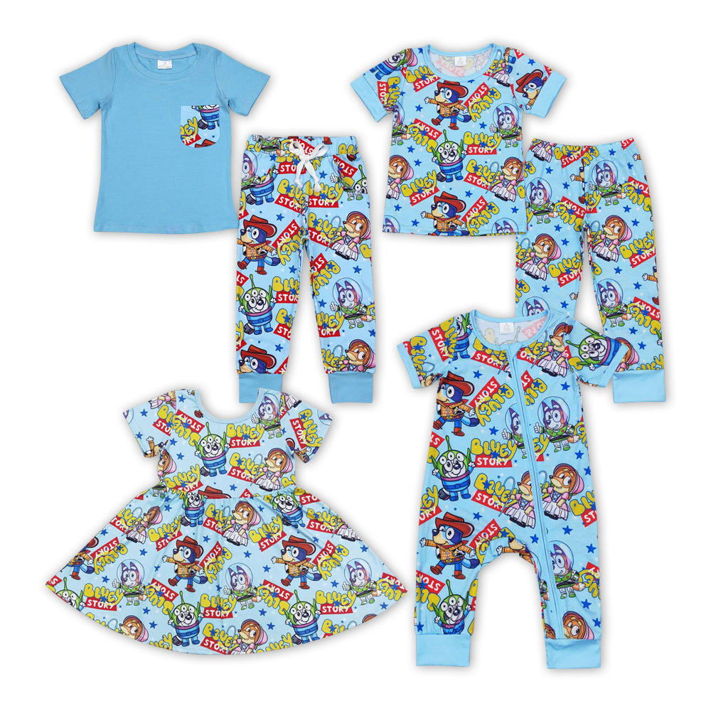 Bamboo bluey Sibling GSD1266 girl short sleeves girl dress 202405 RTS