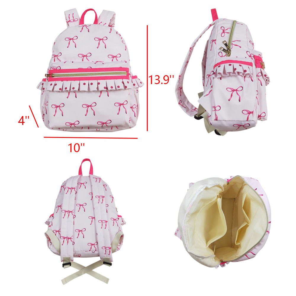 BA0233 western 10*13.9*4inches ruffle bow backpack 202408 RTS( Free shipping order $100+