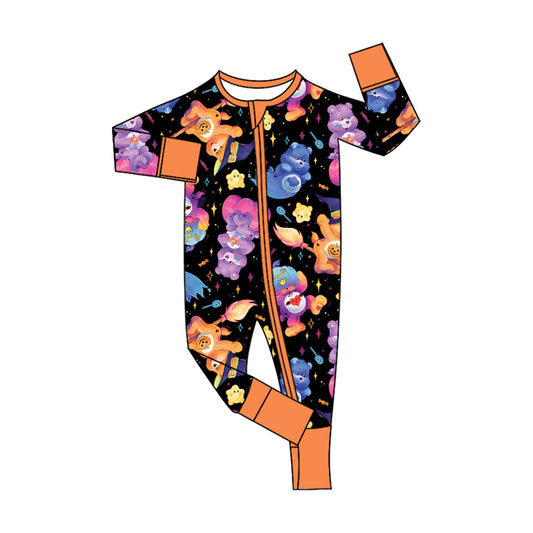 CUSTOM moq8 Bamboo 01 bear halloween   boy western romper 202508 sibling