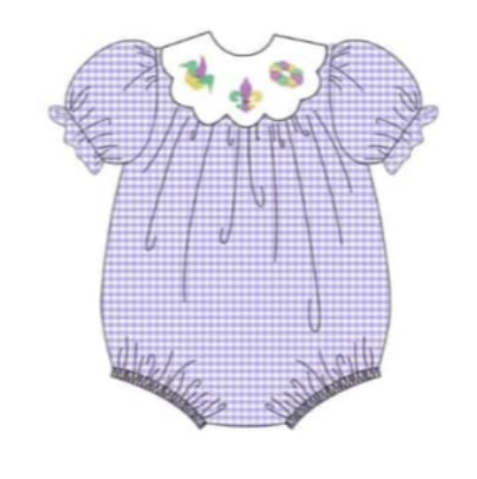 CUSTOM MOQ3 Mardi Gras girl romper 202412