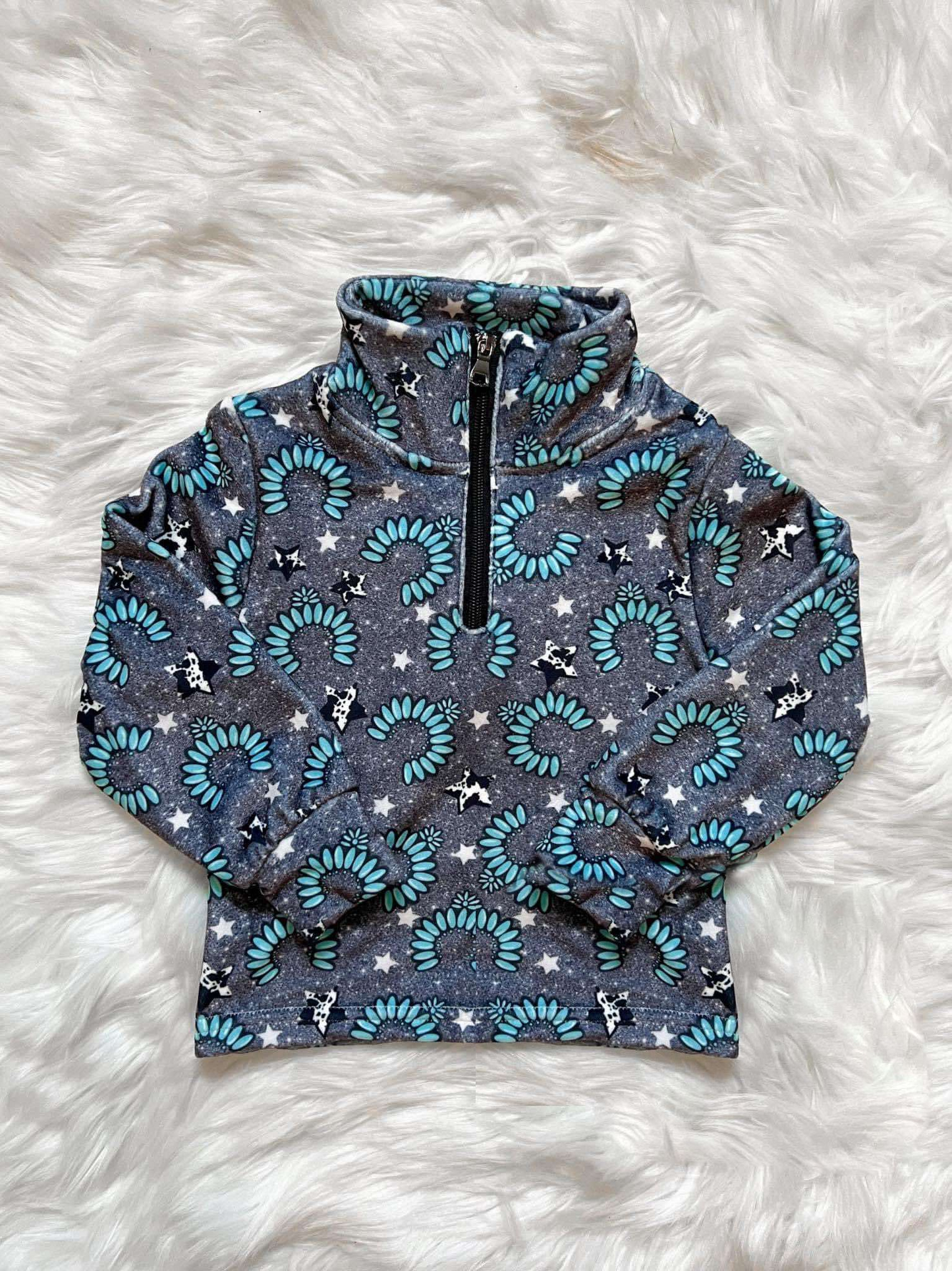 BT0953 long sleeve flowers star zipper boy top coat pullover 202409 preorder)