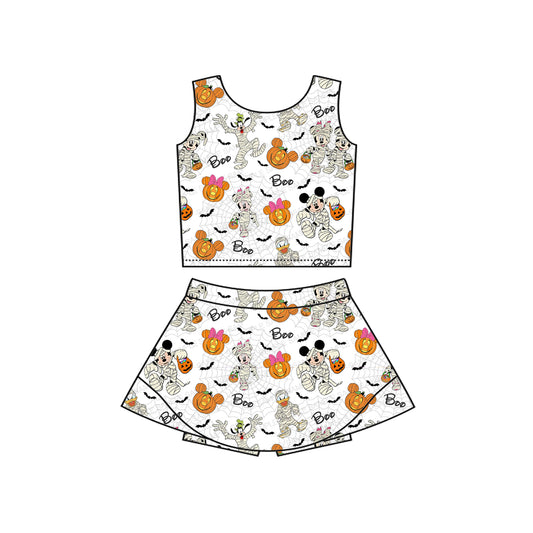 MOQ5 Custom pumpkin Halloween Yoga girl outfit dress 2025