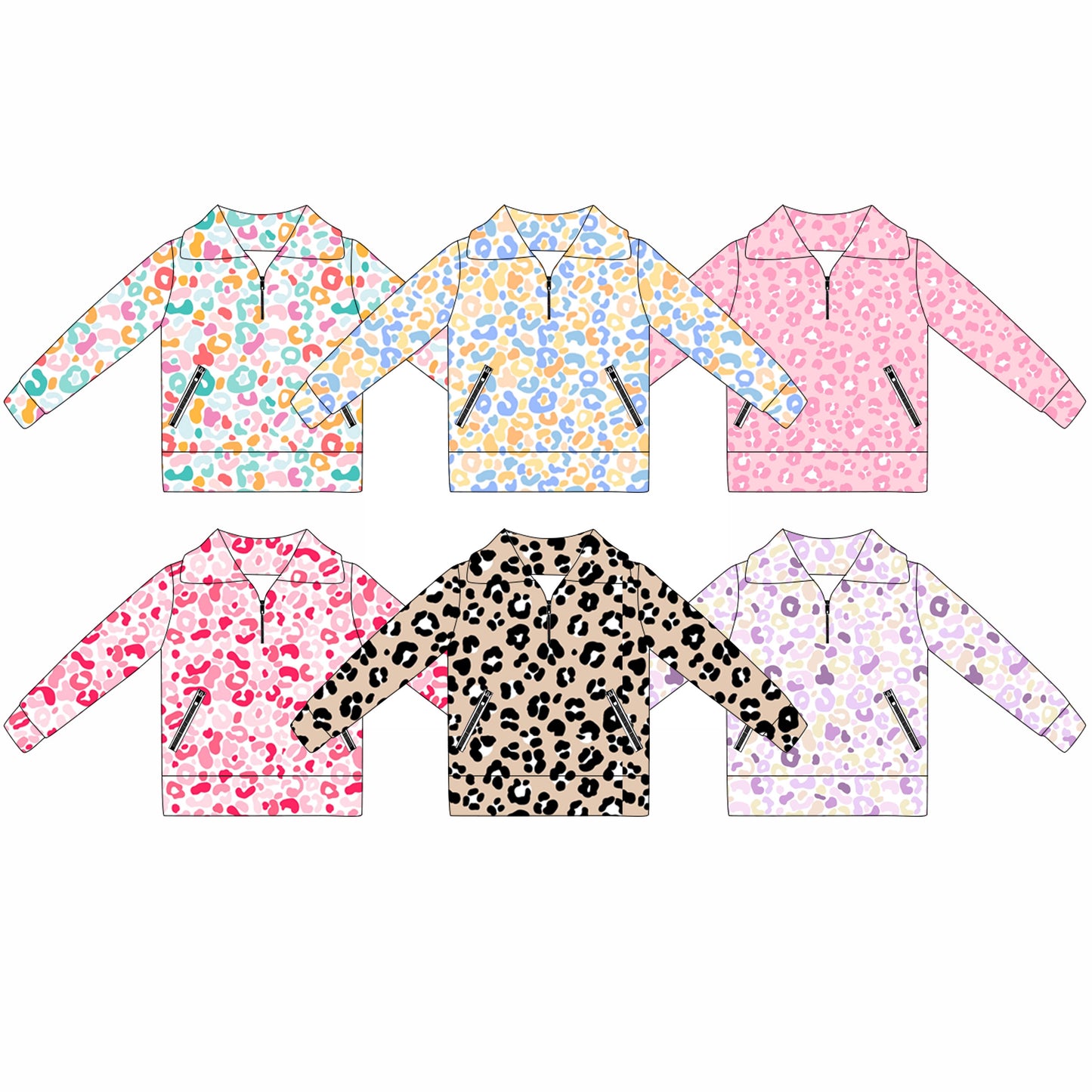GT1071 leopard pink YOGA flower girl summer zipper jacket top 202506 preorder