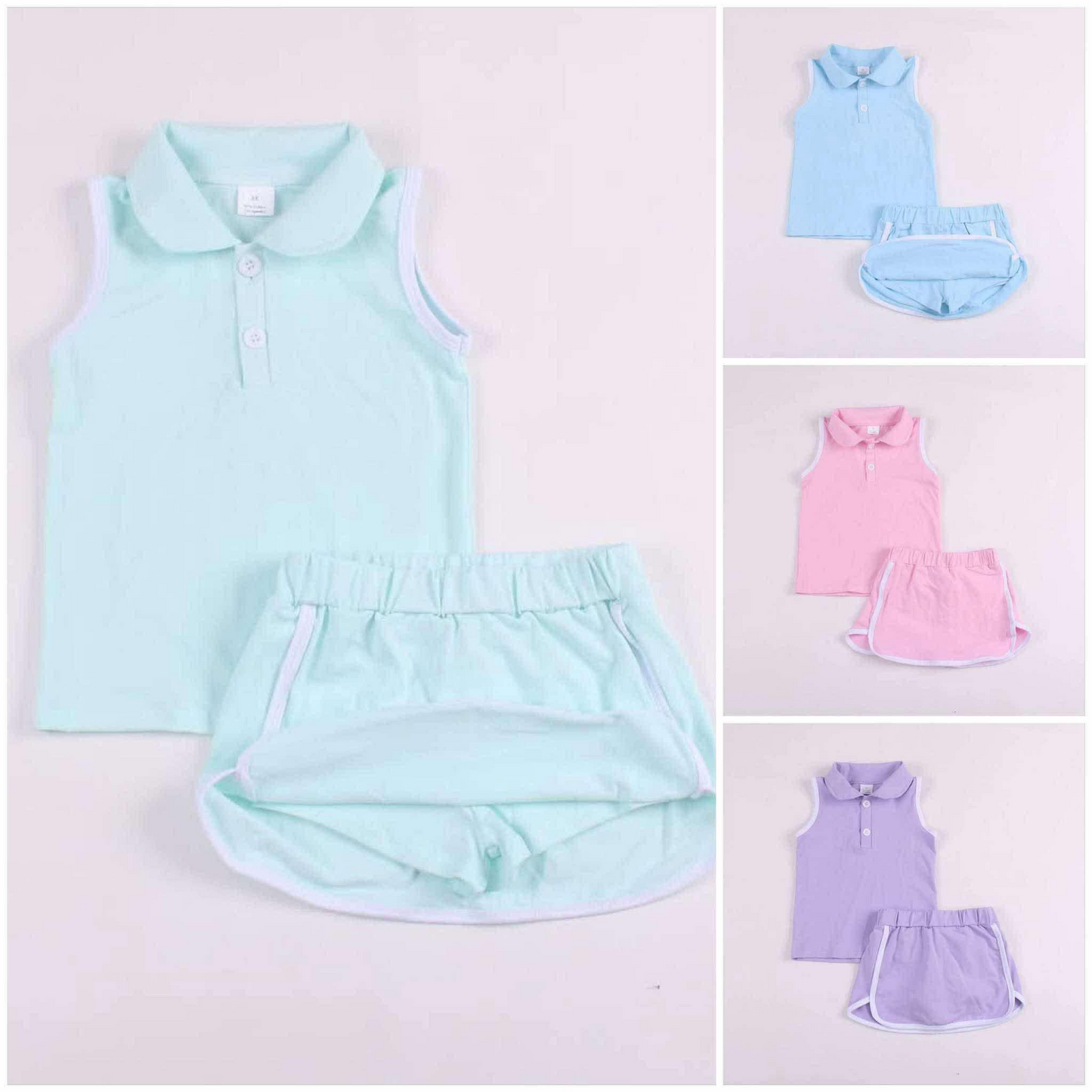 GSD1973 cotton sports skirt short sleeve shorts girl outfit 202503 RTS
