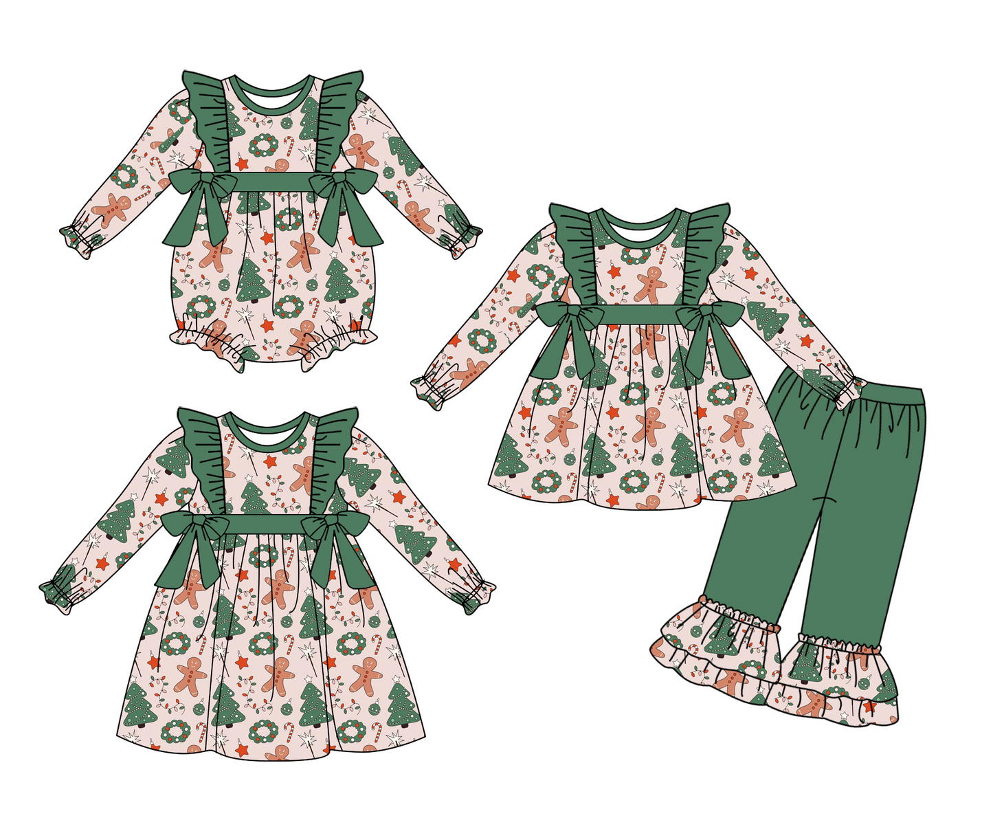LR1088 Christmas  girl romper 202405 preorder
