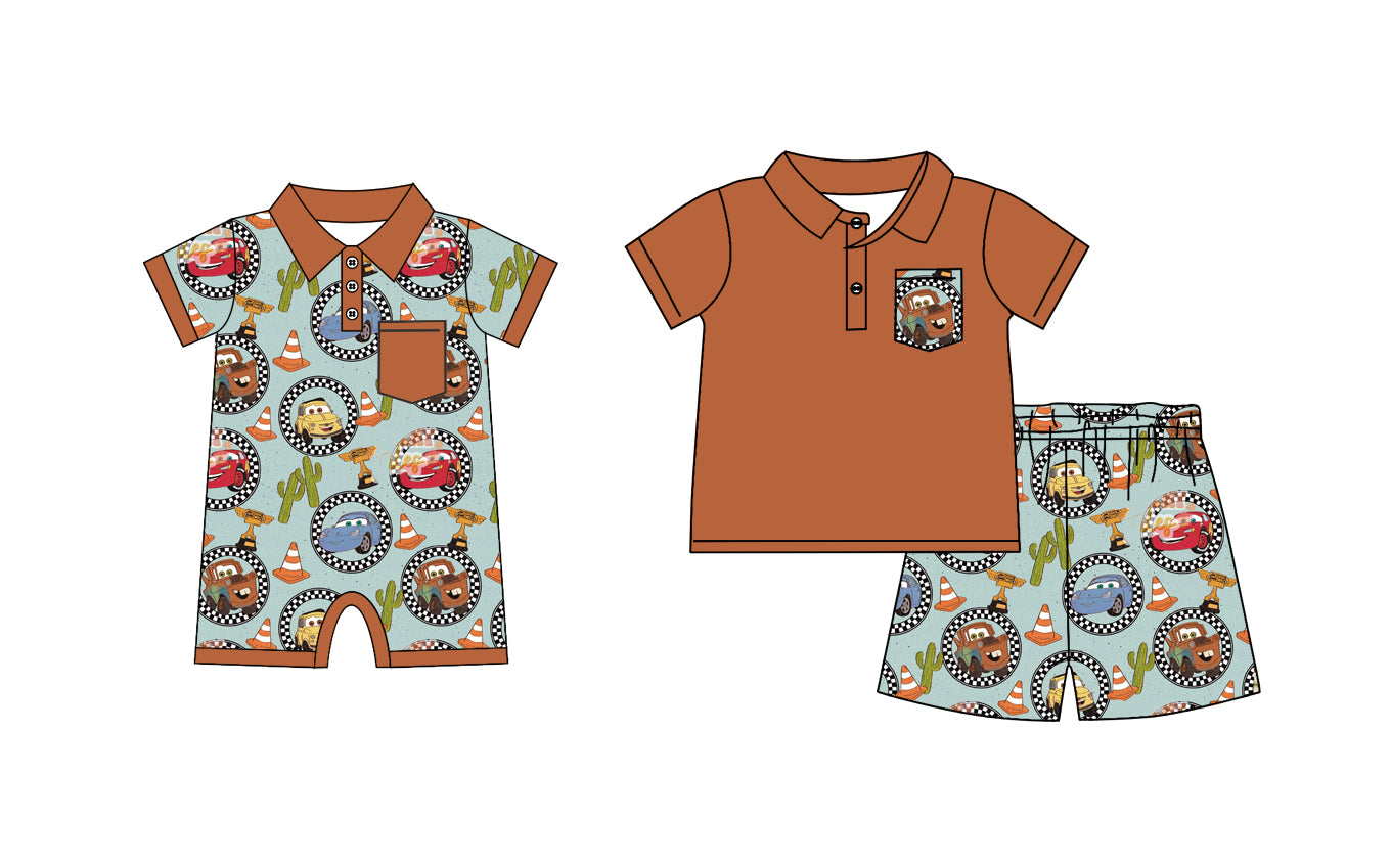 SR2470 cartoon car shorts boy romper 202412 preorder