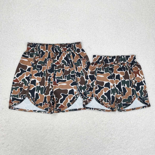 SS0355 adult mama and kids adult camo shorts  202406 sibling RTS