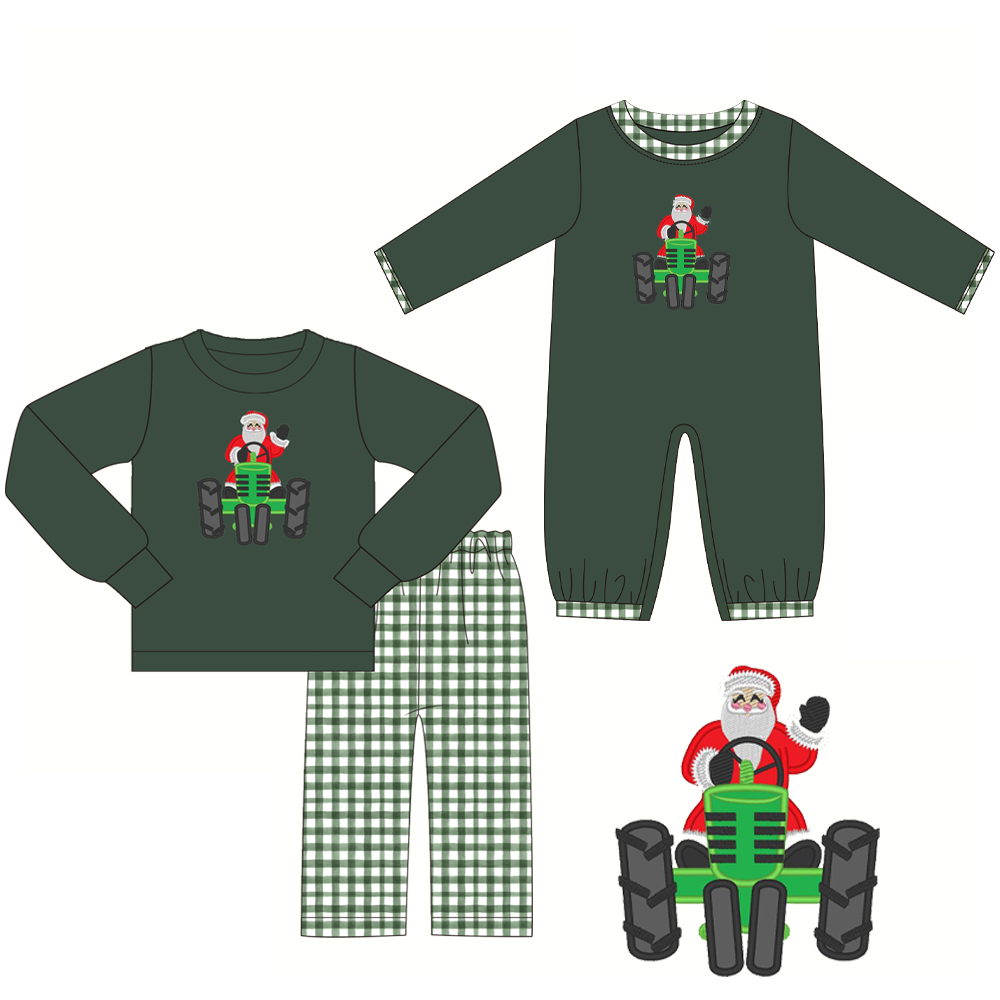 LR1104 Christmas santa boy romper 202405 preorder sibling