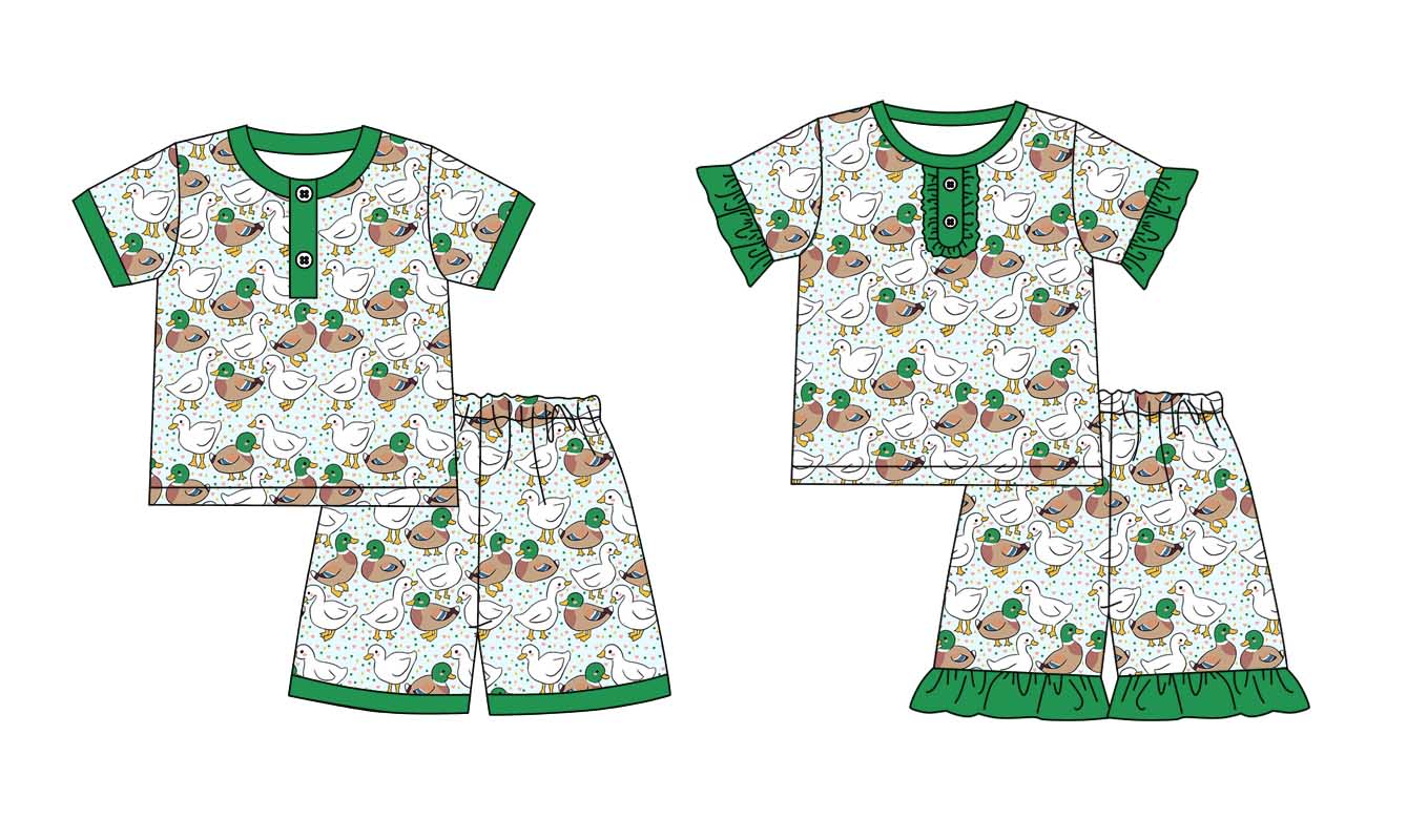 GSSO1557 preorder duck short sleeve shorts short sleeve girl outfit 202411(