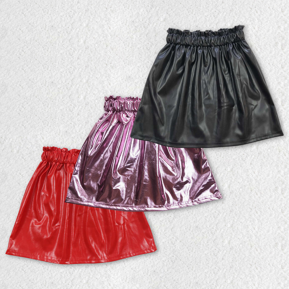GLK0011 girl leather red skirt 20230729 RTS